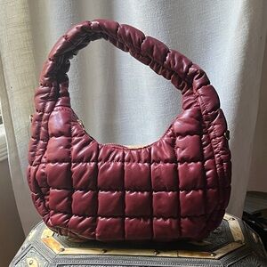 Quilted Burgundy Handbag